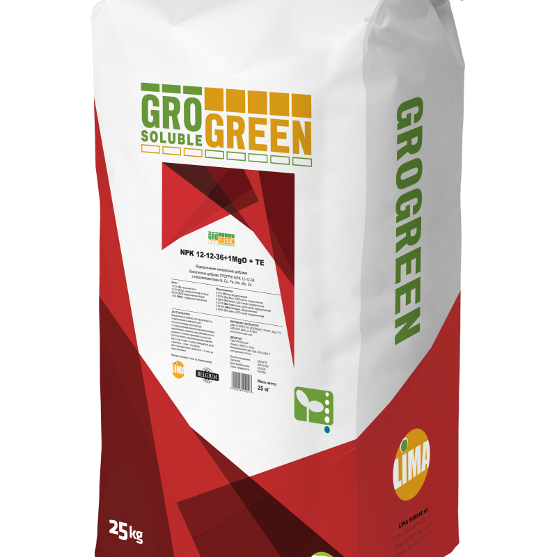 ГроГрін NPK 12-12-36 + 1Mg + TE 25кг