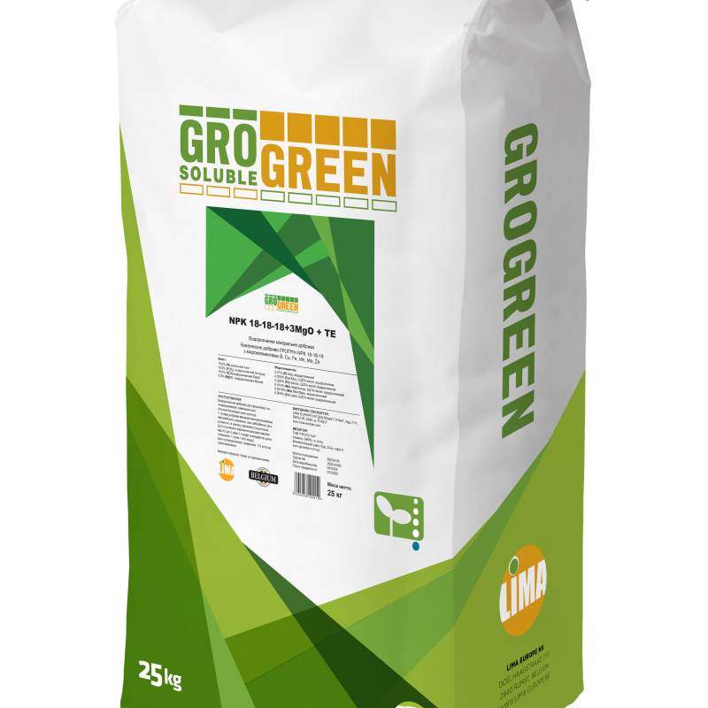 ГроГрін NPK 18-18-18 + 3Mg + TE 25кг
